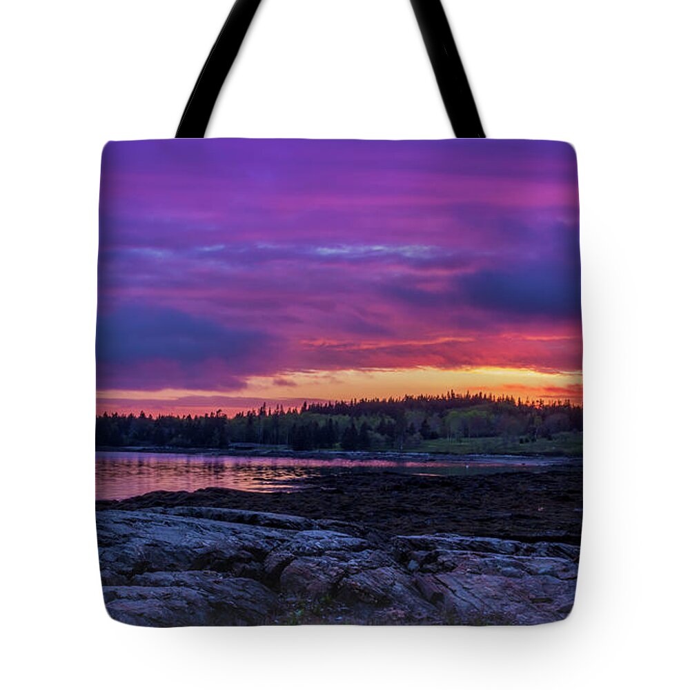 Mount Desert Island Tote Bag featuring the photograph Acadian Nights by Holly Ross