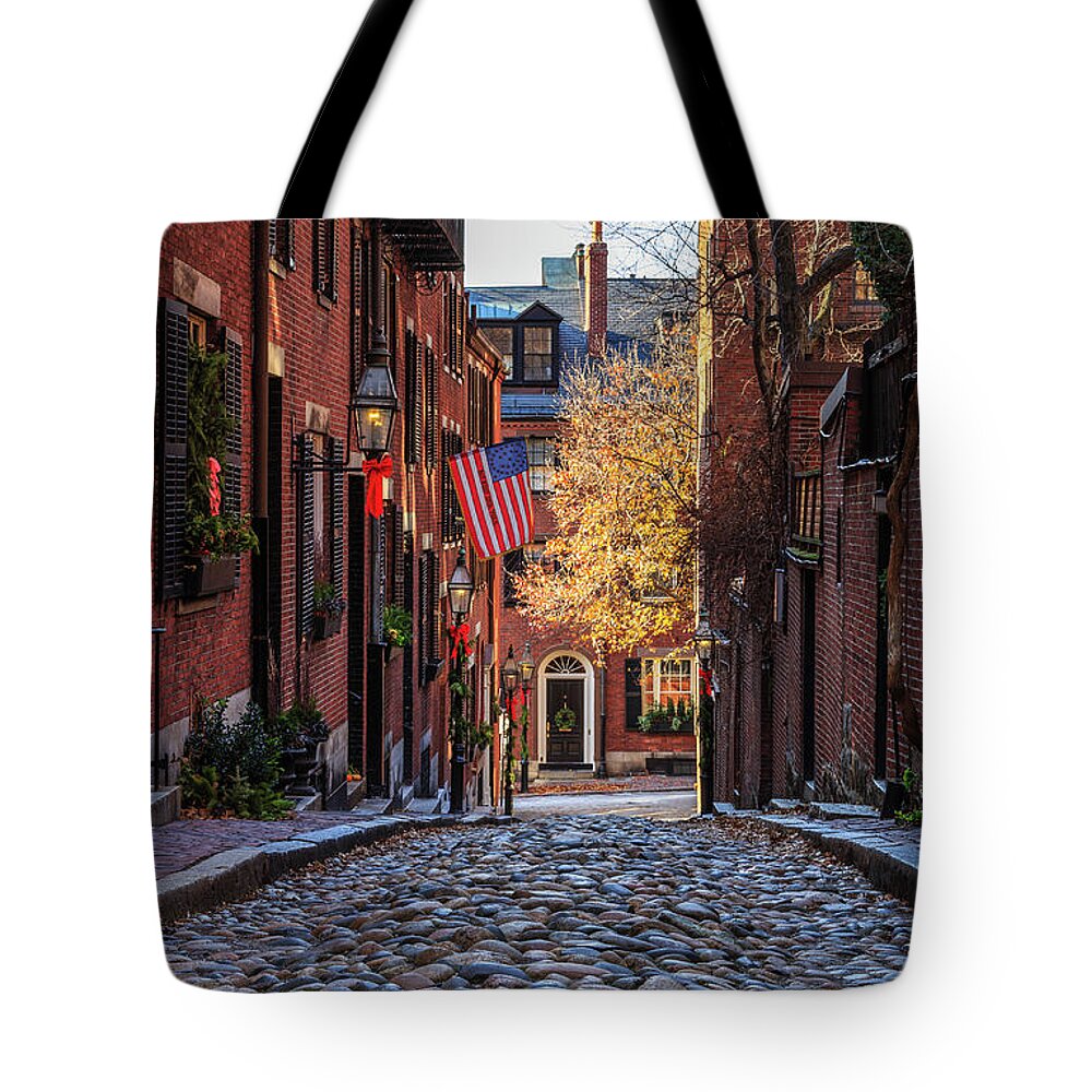Acorn St. Tote Bag featuring the photograph Acorn St. by Rob Davies