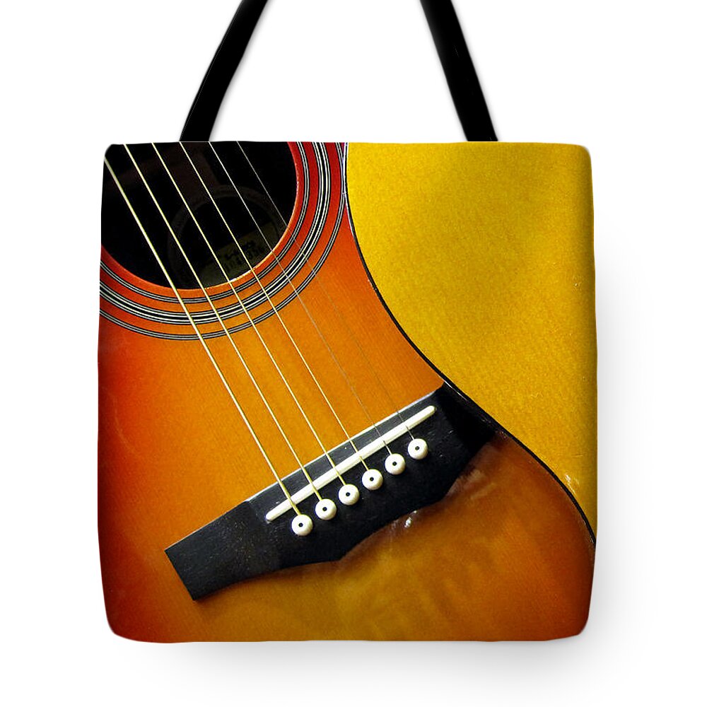 Guitars Tote Bag featuring the photograph Acoustic by Eena Bo