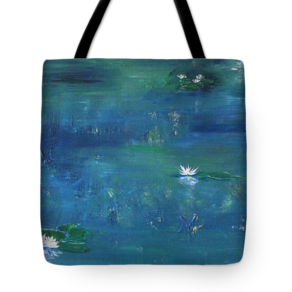 Lily Tote Bag featuring the painting Across the Lily Pond by Gary Smith