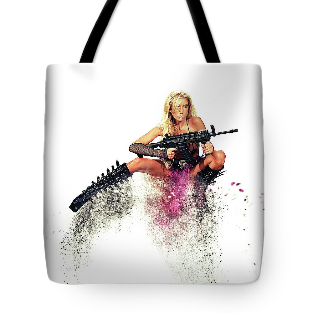 Action Girl Tote Bag featuring the photograph Action Girl by Smart Aviation