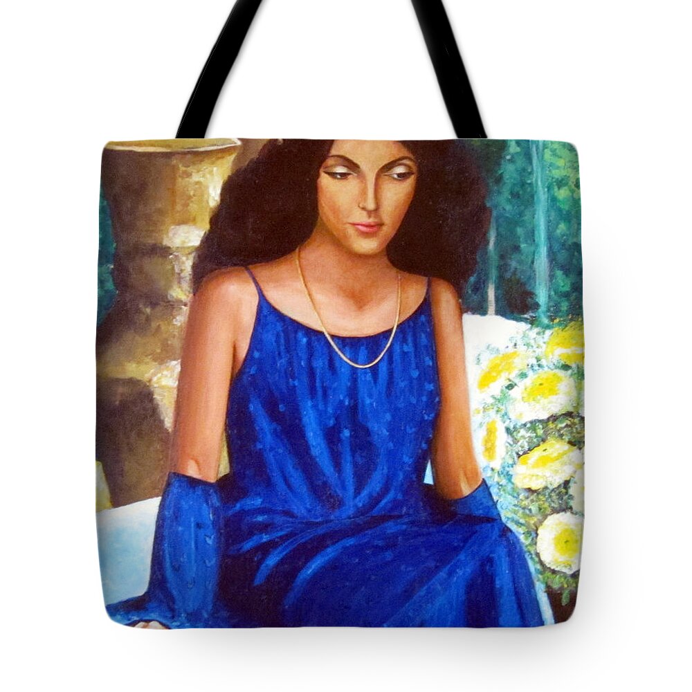 Portrait Tote Bag featuring the painting Adele by Leonardo Ruggieri