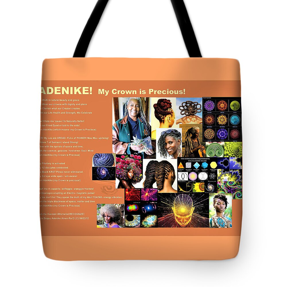 My Crown Is Precious Tote Bag featuring the digital art ADENIKE My Crown Is Precious by Adenike AmenRa