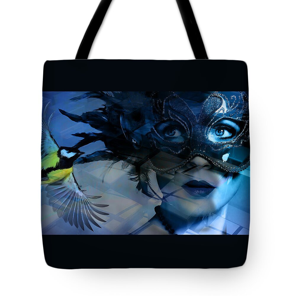 Fantasy Tote Bag featuring the mixed media Admiration by Marvin Blaine