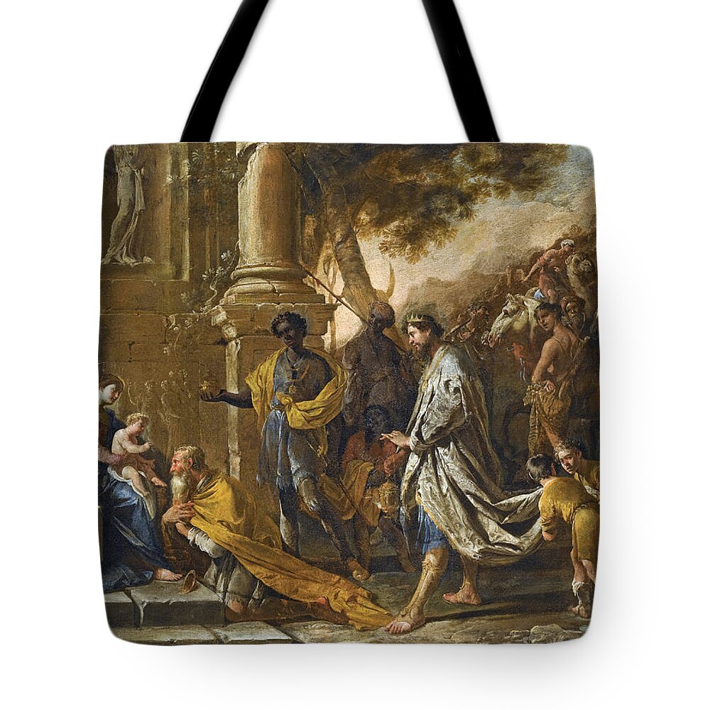Domenico Gargiulo Tote Bag featuring the painting Adoration of the Magi by Domenico Gargiulo