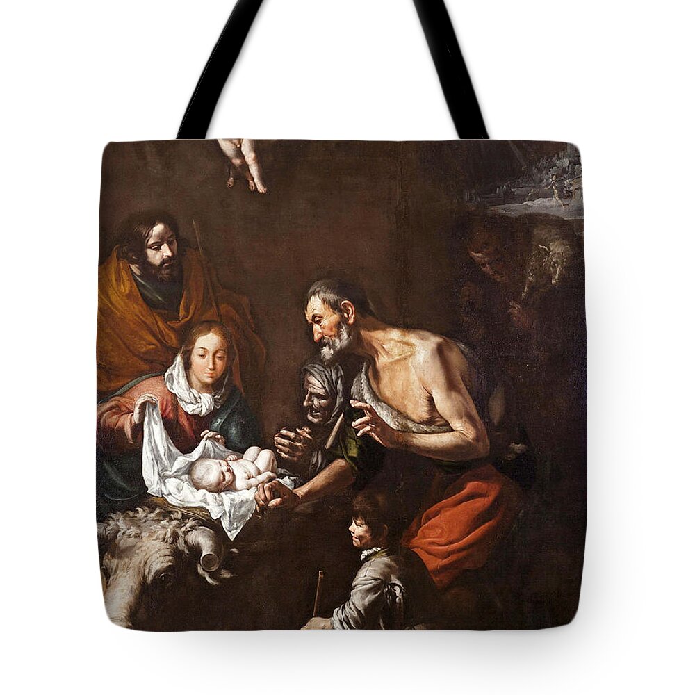 Antonio Del Castillo Y Saavedra Tote Bag featuring the painting Adoration of the Shepherds by Antonio del Castillo y Saavedra