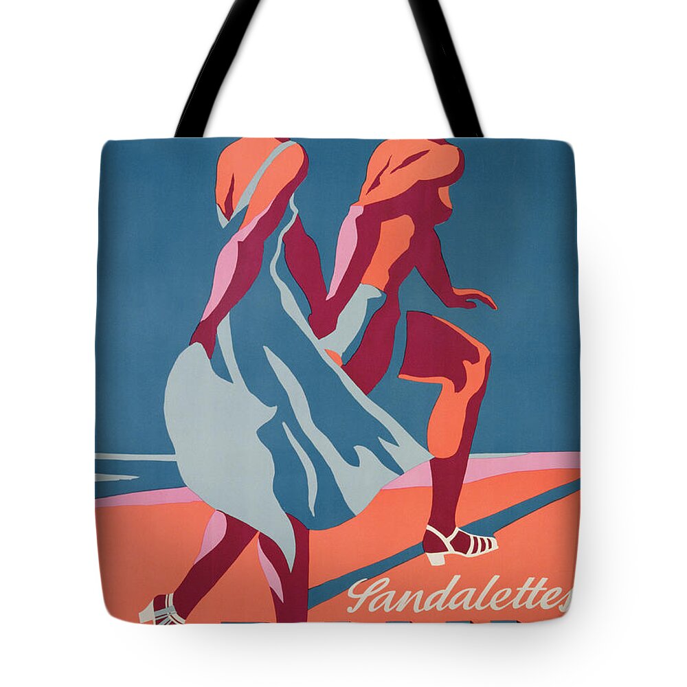 Advertisement For Bally Sandals Tote Bag featuring the painting Advertisement for Bally sandals by Druck Gebr