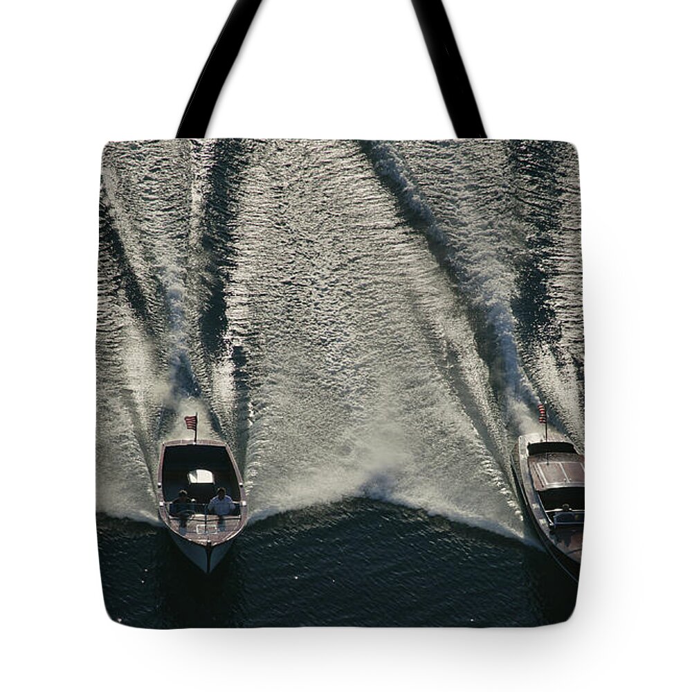 Boat Tote Bag featuring the photograph Aerial Wash by Steven Lapkin