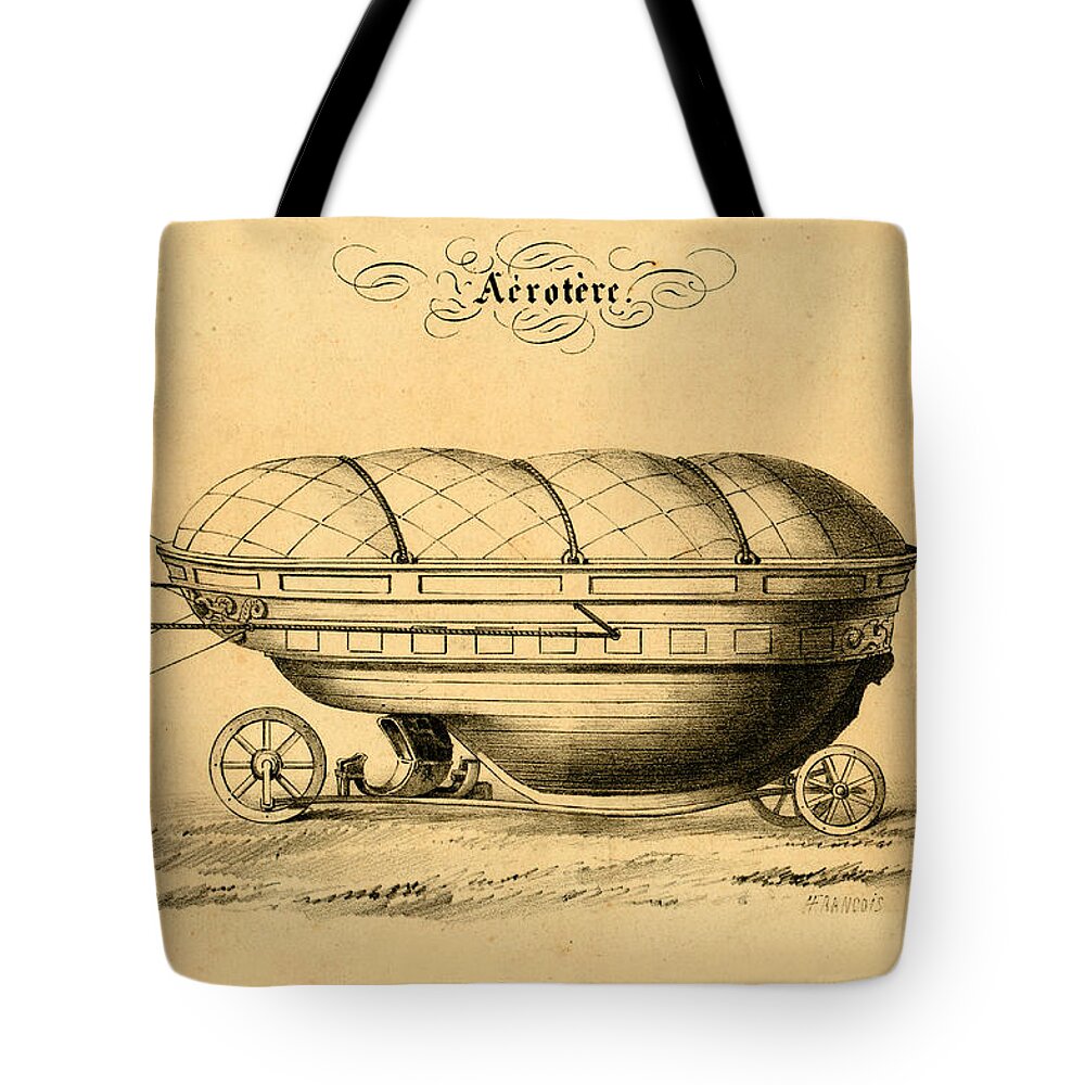 Vintage Tote Bag featuring the drawing Aerotere by Vintage Pix