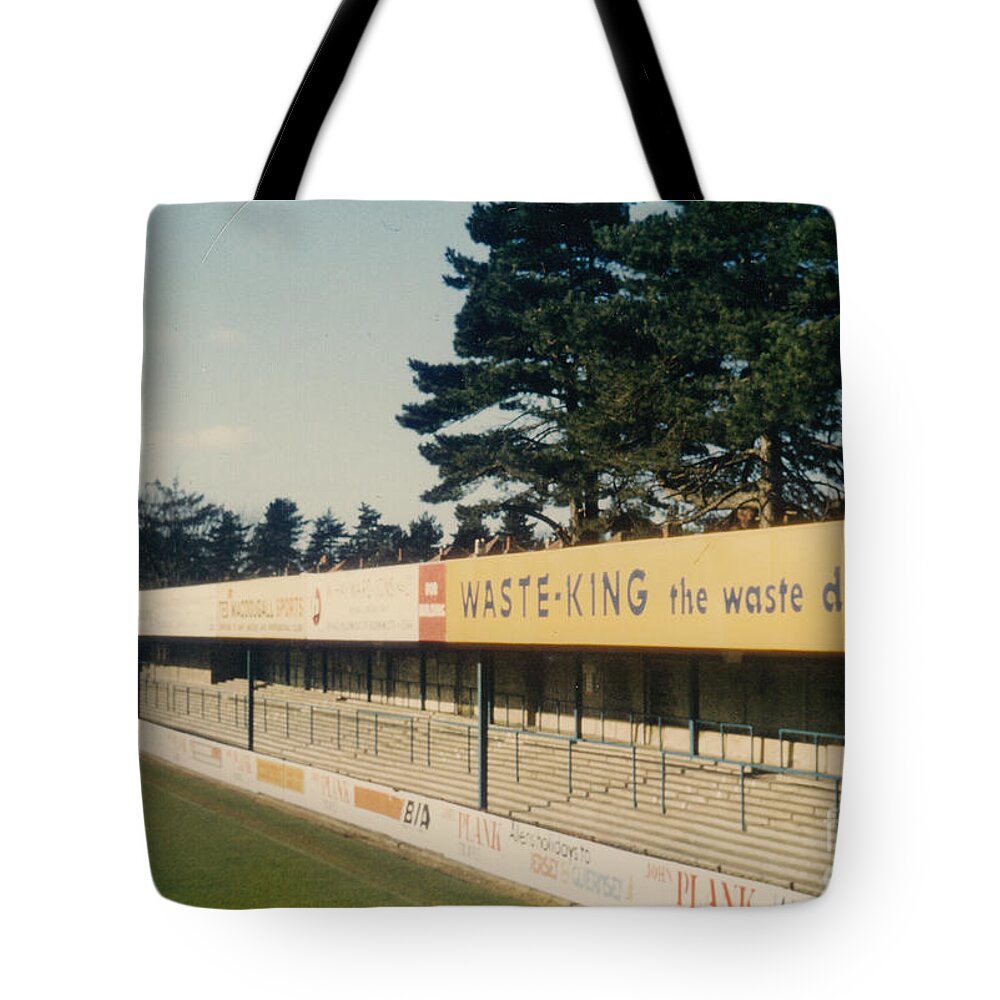 Afc Bournemouth Tote Bag featuring the photograph AFC Bournemouth - Dean Court - NW Littledown Avenue Terrace 1 - 1980's by Legendary Football Grounds