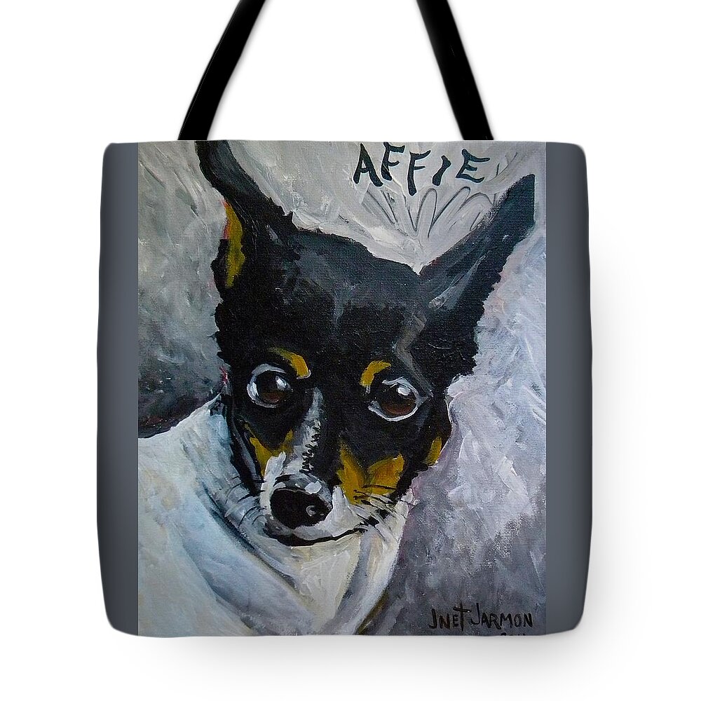 Dog Tote Bag featuring the painting Affie by Jeanette Jarmon