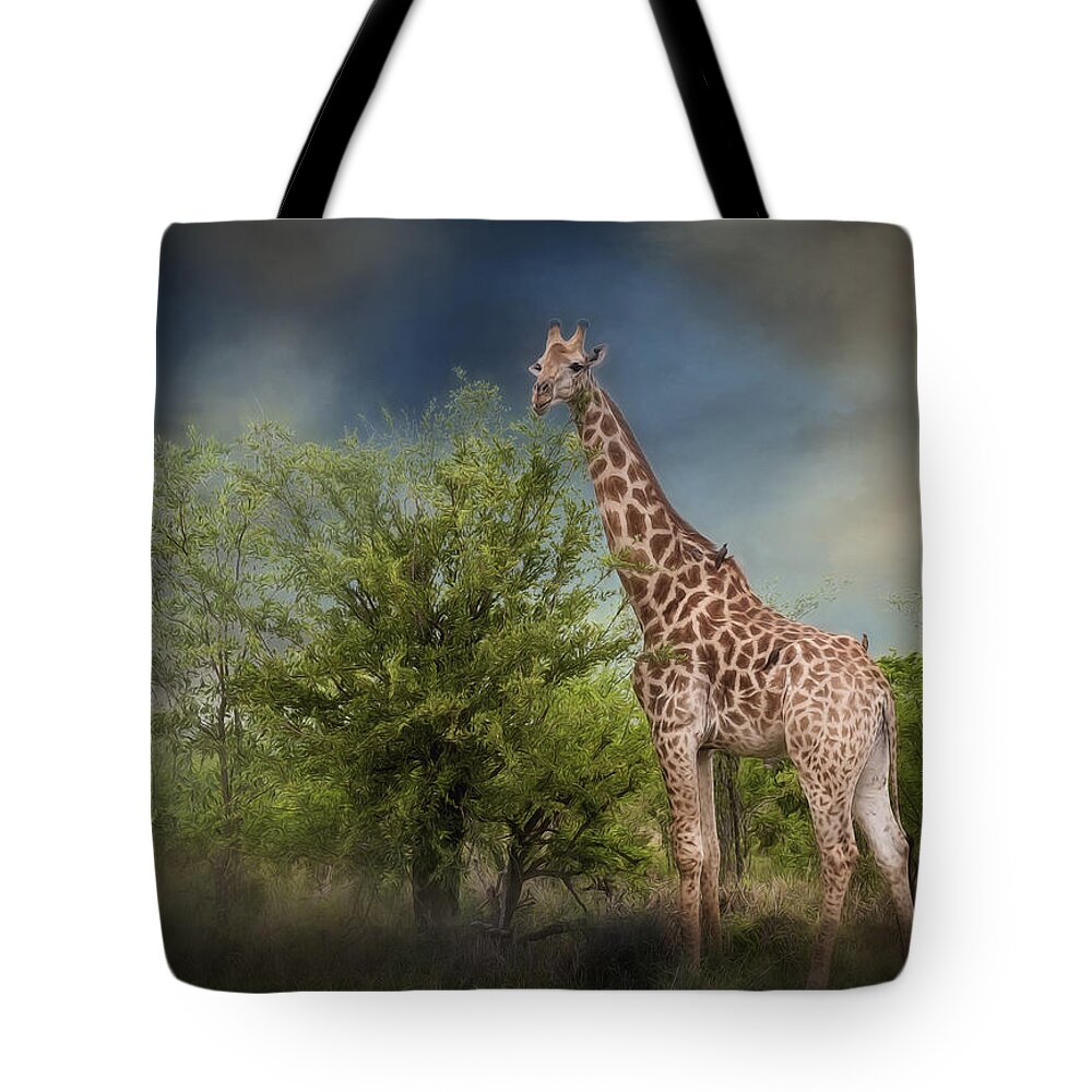 Adventure Tote Bag featuring the photograph African Giraffe by Maria Coulson
