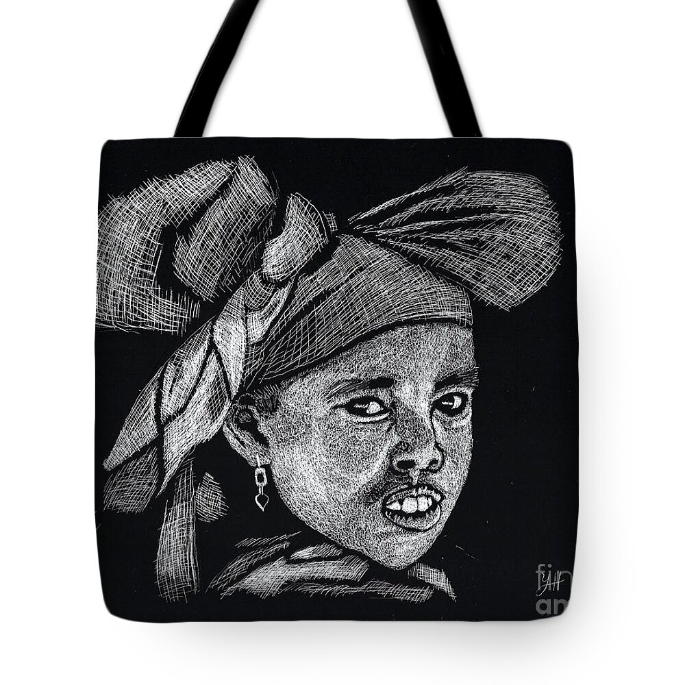 African Tote Bag featuring the digital art African girl by Yenni Harrison