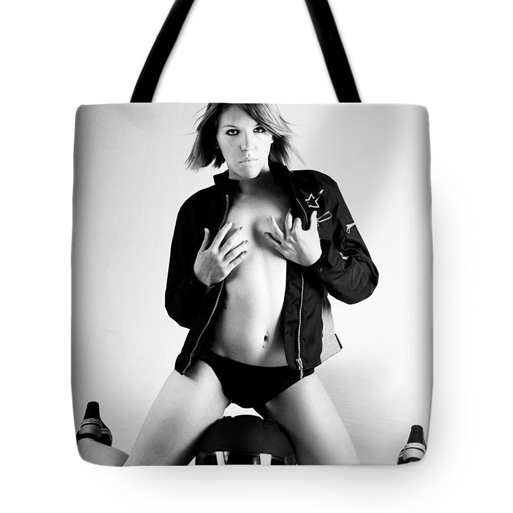 Girl Tote Bag featuring the photograph After a Ride by Robert WK Clark