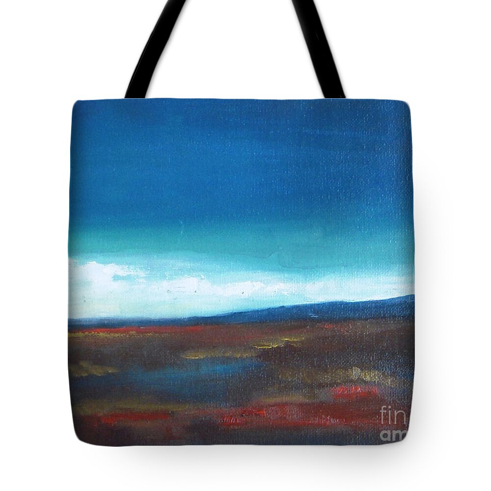 Landscape Tote Bag featuring the painting After Rain by Vesna Antic