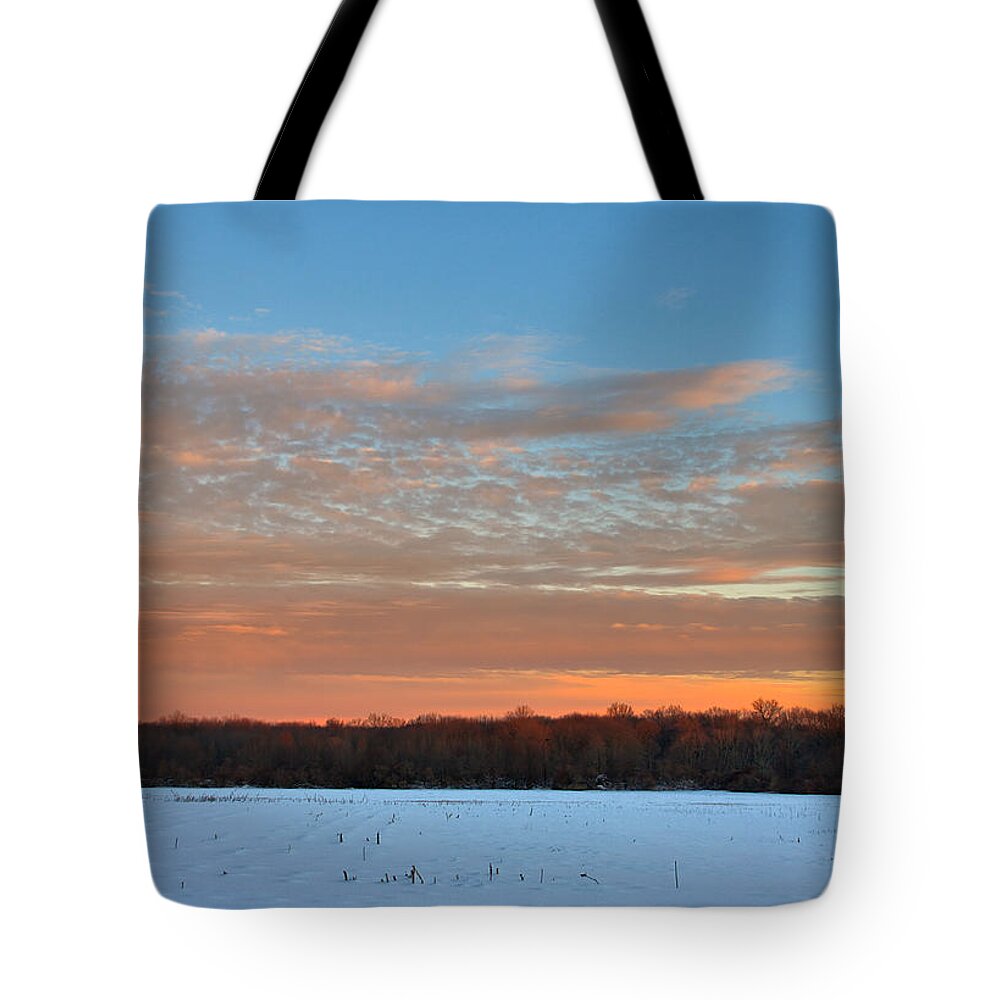 Sunset Tote Bag featuring the photograph After Storm Jonas by Steven Richman