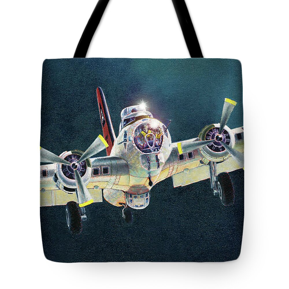 Aviation Tote Bag featuring the painting After the Mission by Douglas Castleman