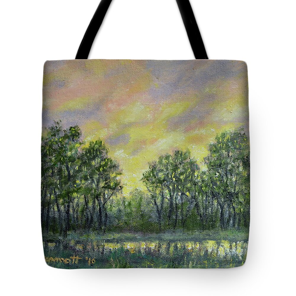 Golden Sky Tote Bag featuring the painting After the Storm by Kathleen McDermott