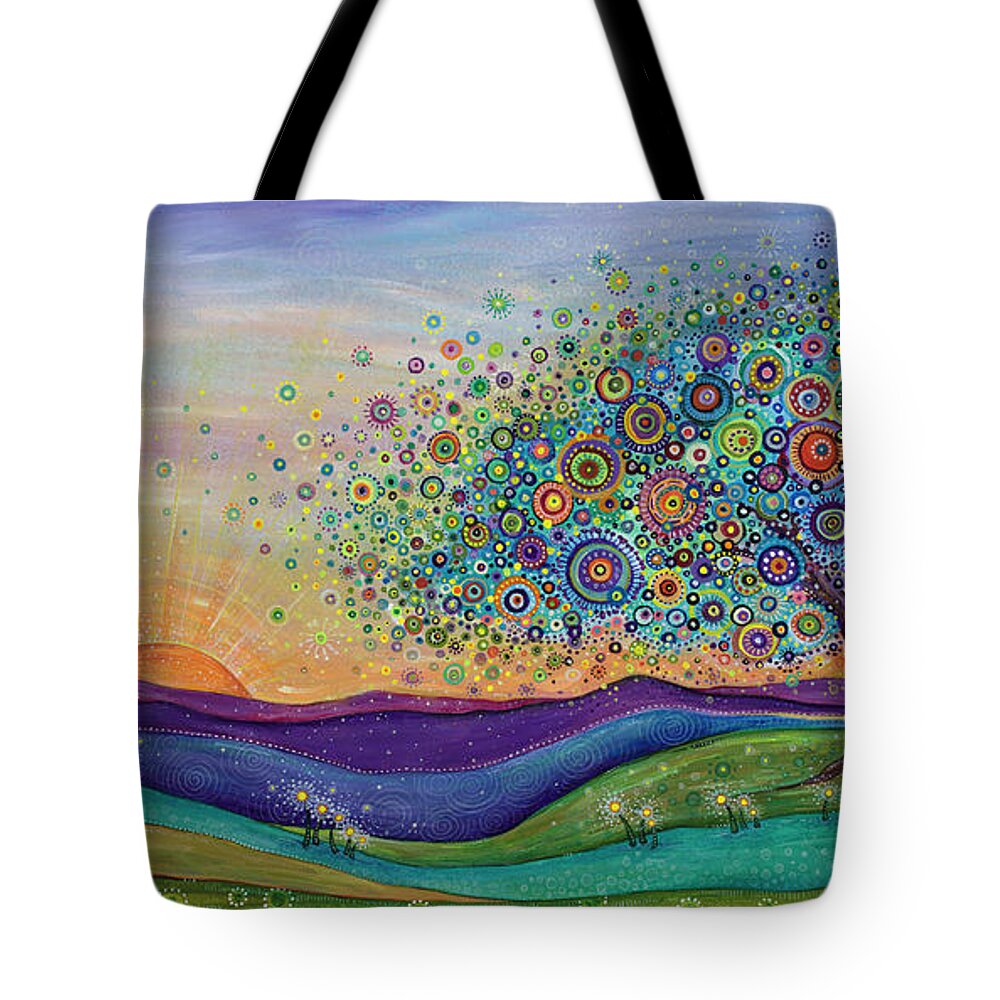 Landscape Tote Bag featuring the painting Afterglow - This Beautiful Life by Tanielle Childers