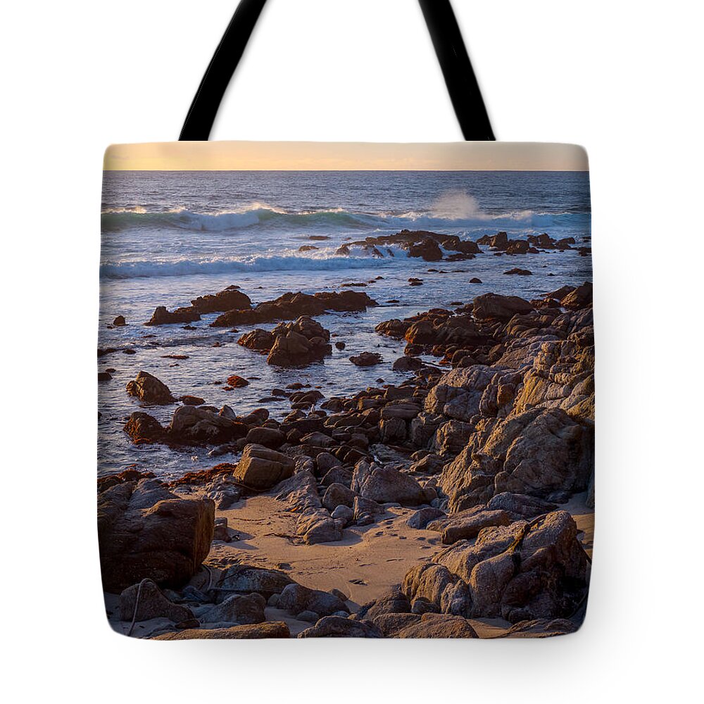 Beachscape Tote Bag featuring the photograph Afternoon Light at Carmel Point by Derek Dean
