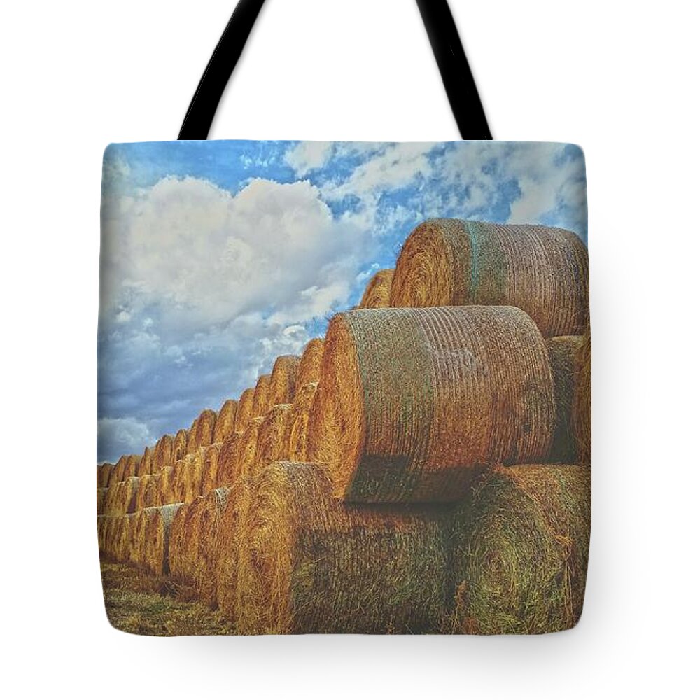 Hay Tote Bag featuring the photograph Afternoon Stack by Amanda Smith