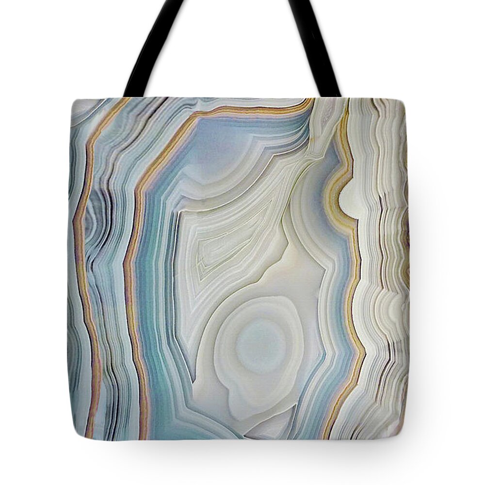 Abstract Tote Bag featuring the digital art Agate Abstract by M Spadecaller