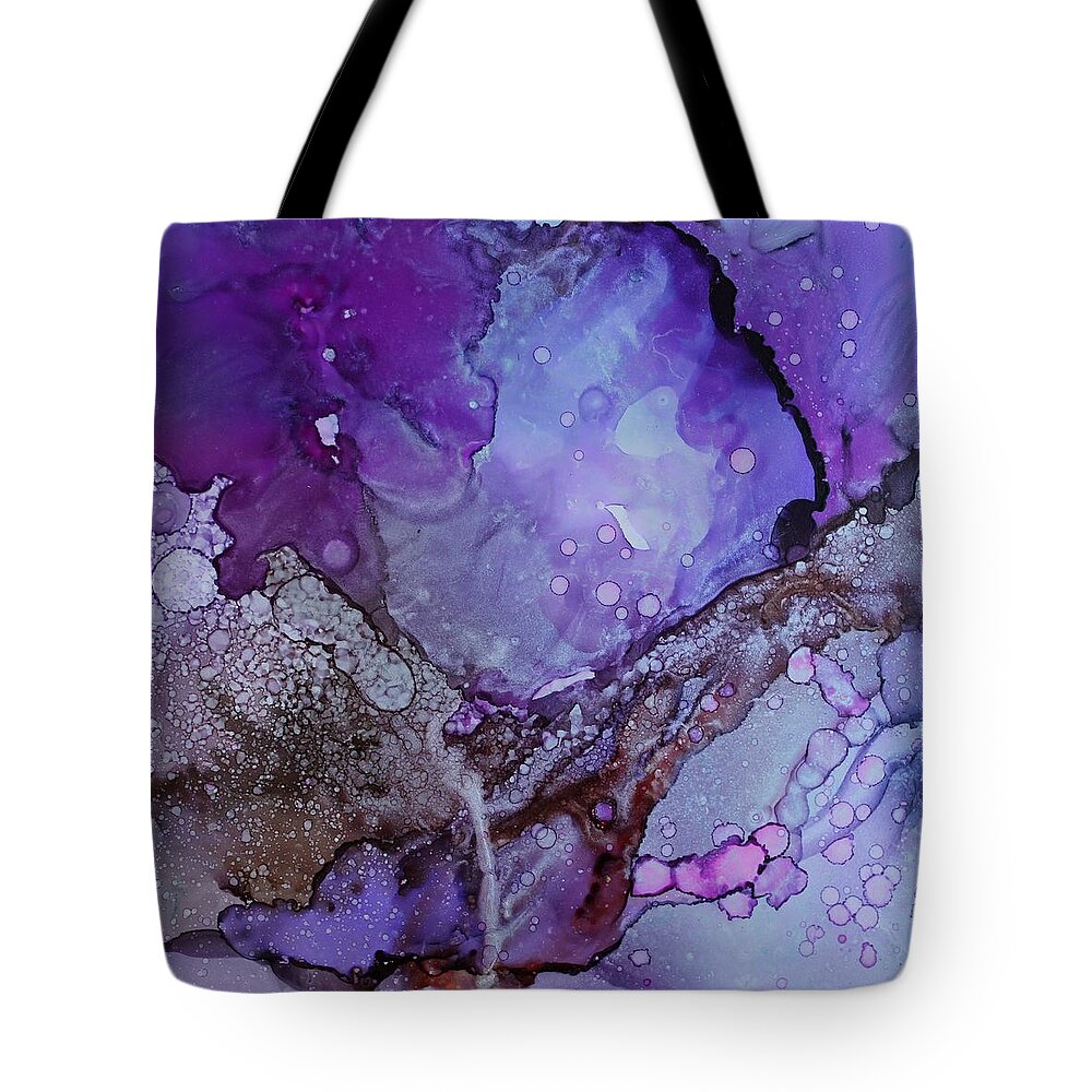 Purple Tote Bag featuring the painting Agate by Ruth Kamenev