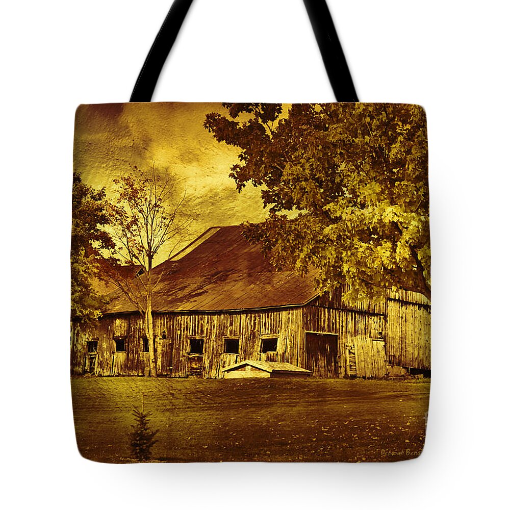 Rustic Landscape Tote Bag featuring the photograph Aged Rustic Beauty by Deborah Benoit