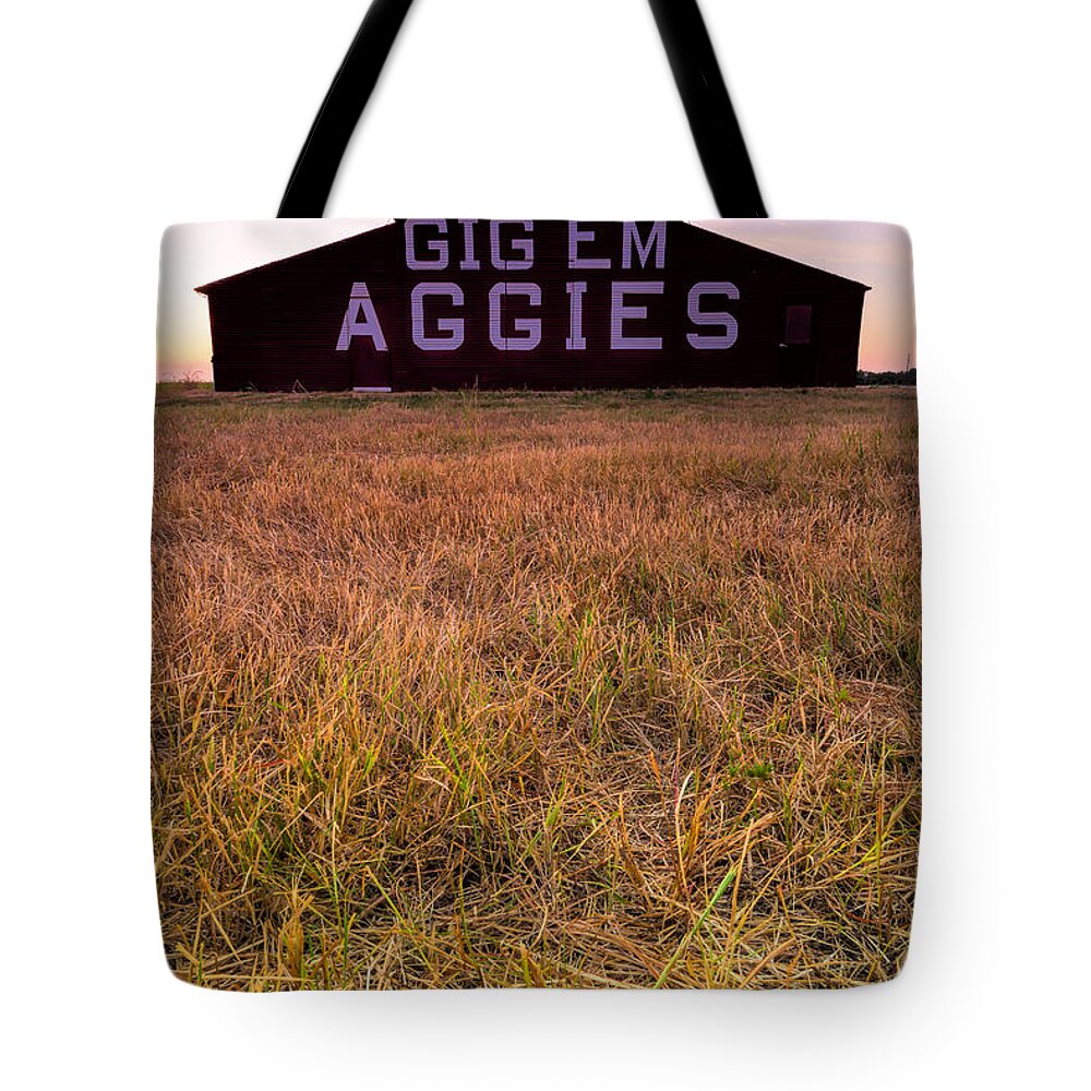 Aggie Barn Tote Bag featuring the photograph Aggie land by Jonathan Davison