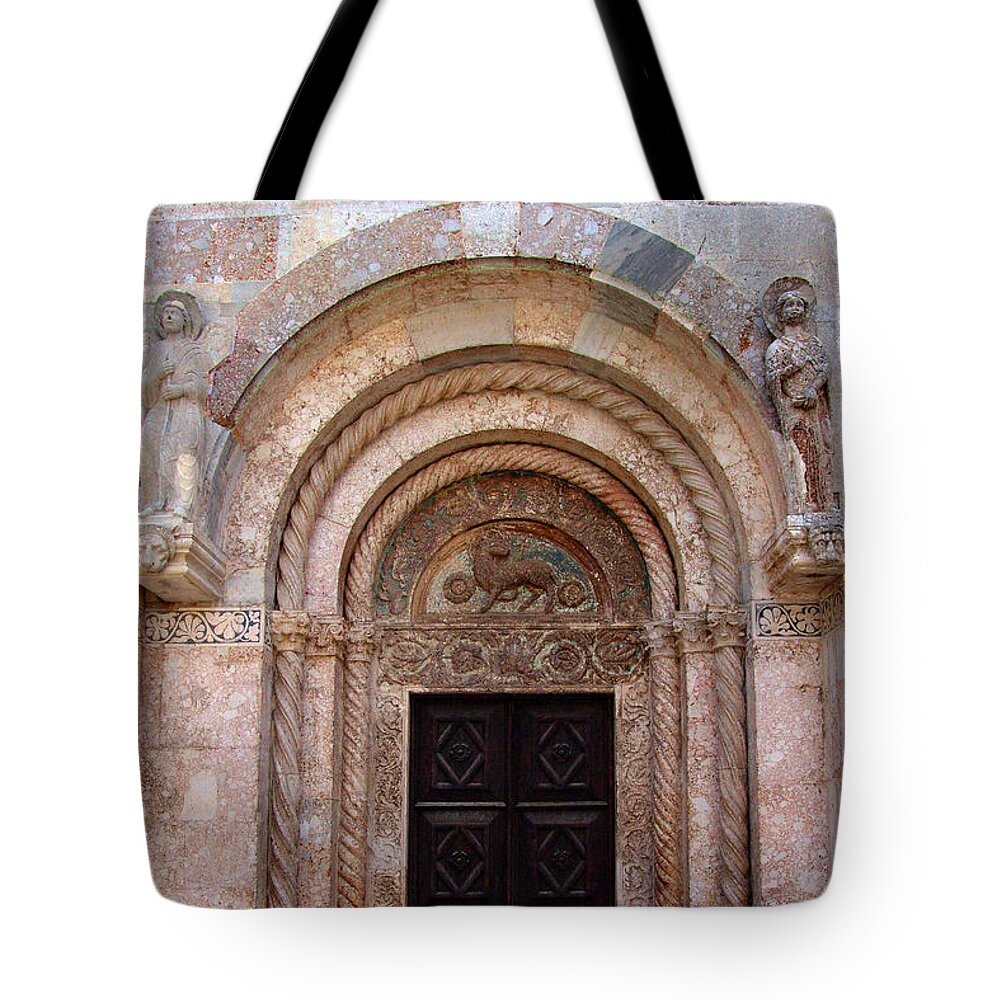 Agnus Dei Tote Bag featuring the photograph Agnus Dei - St. Anastasia Zadar by Jasna Dragun