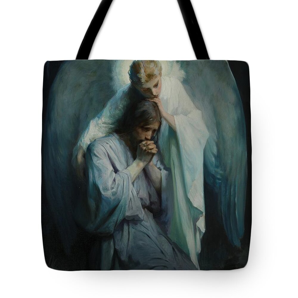Frans Schwartz Tote Bag featuring the painting Agony In The Garden by Frans Schwartz