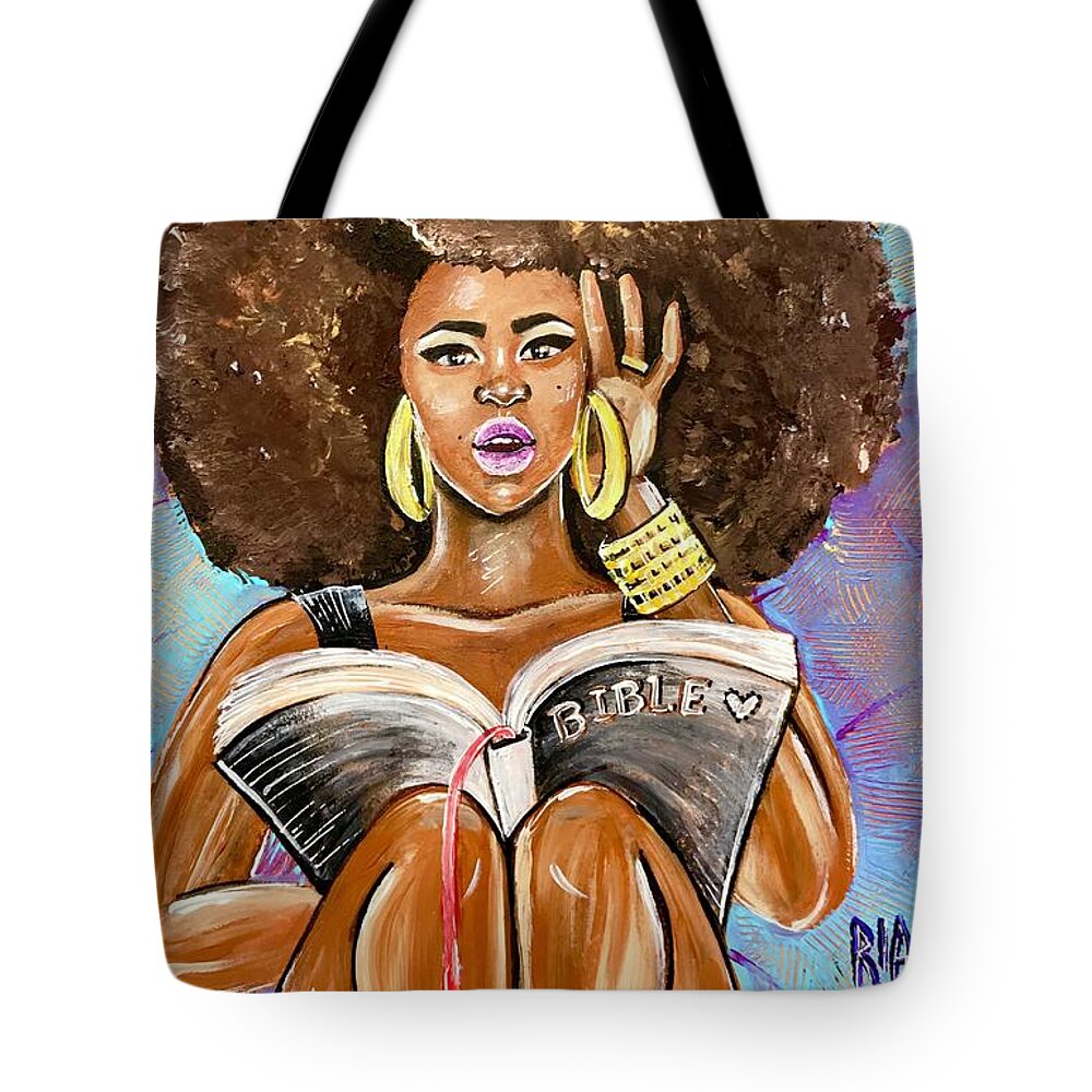 Artistria Tote Bag featuring the painting Aha Moment by Artist RiA