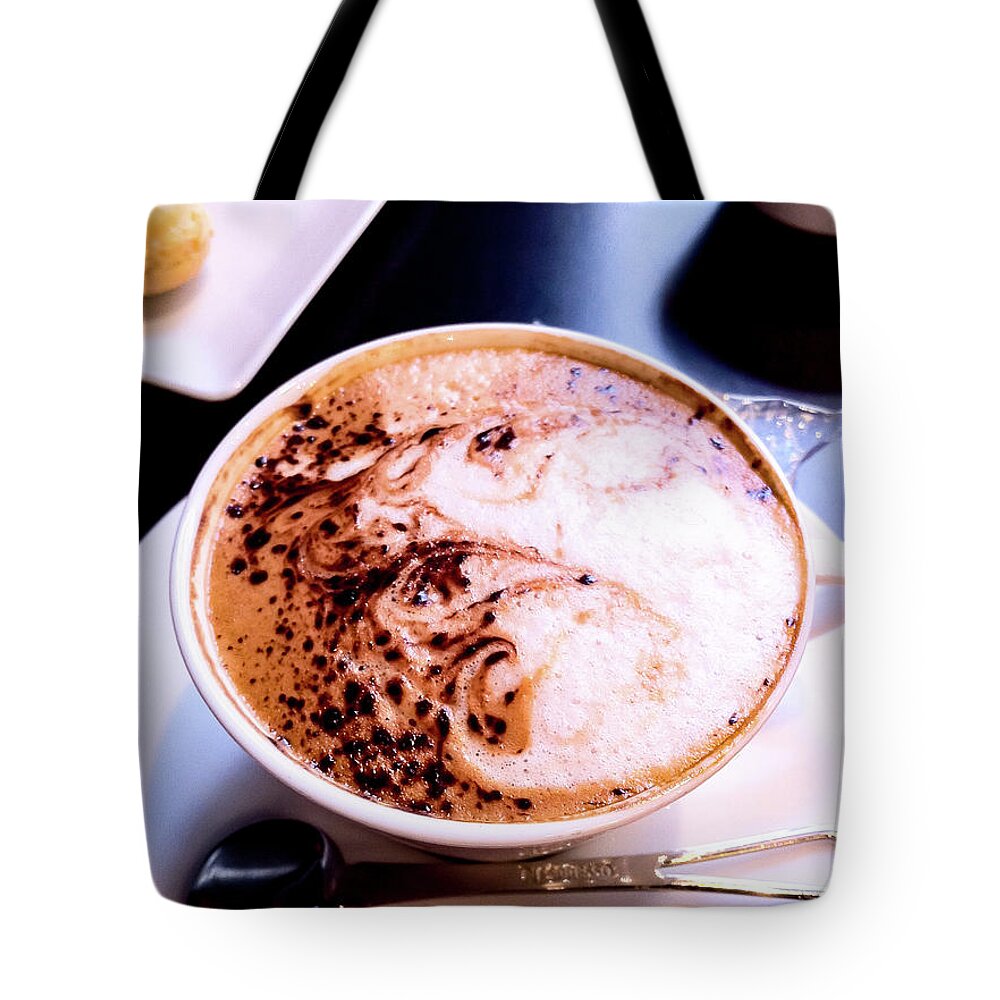 Espresso Tote Bag featuring the digital art Ahh Coffe by Birdly Canada