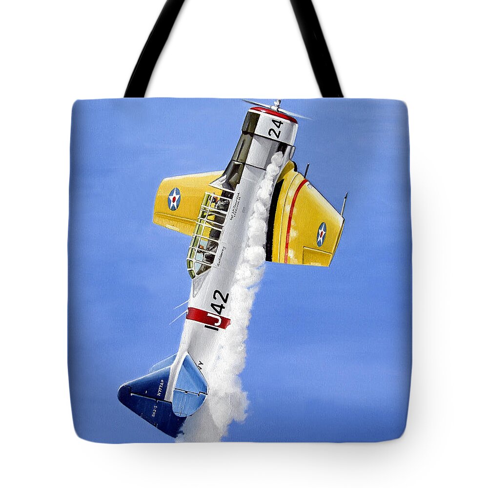 Military Tote Bag featuring the painting Air Show by Marc Stewart