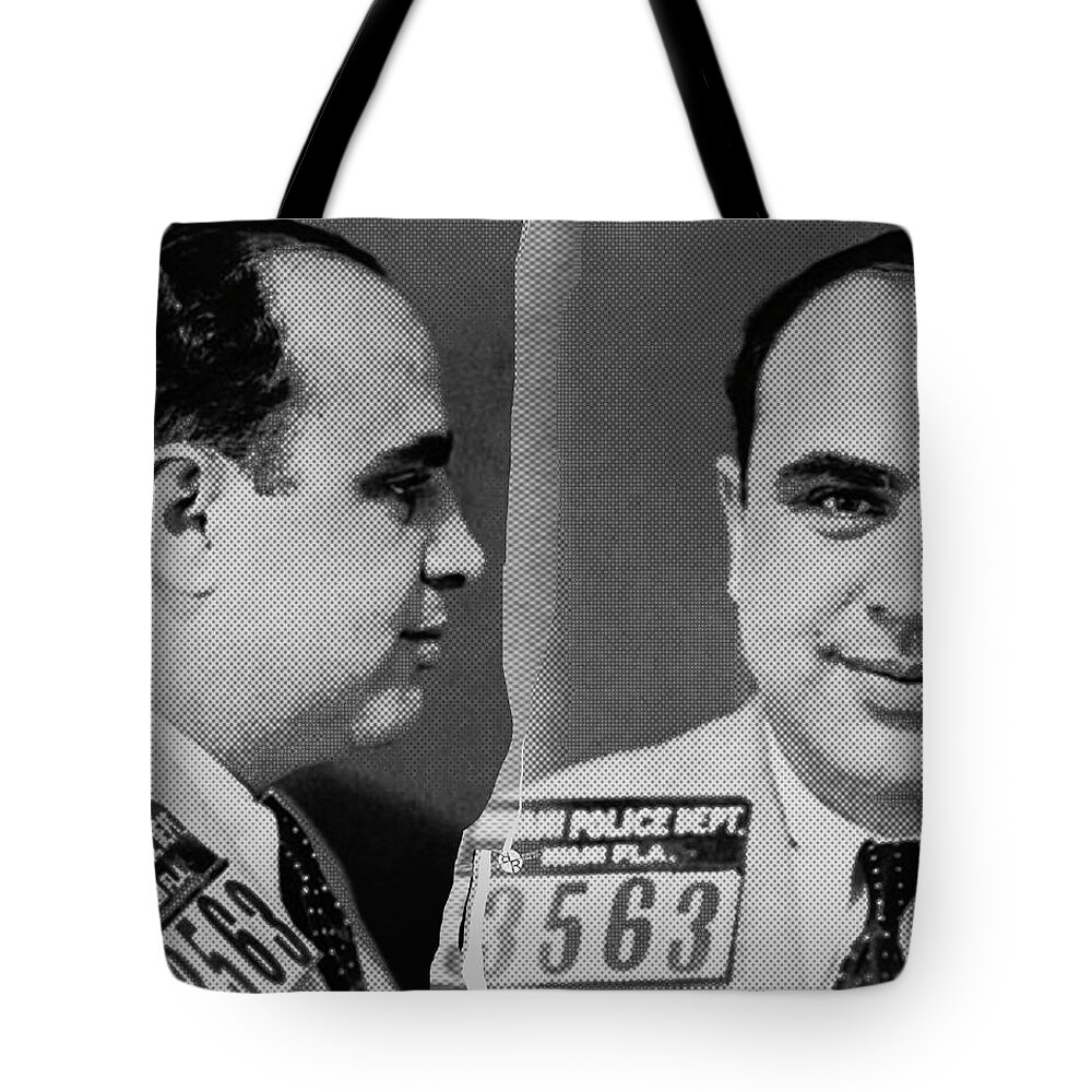 Al Capone Tote Bag featuring the photograph Al Capone Mug Shot 1931 Horizontal 8X10 by Tony Rubino