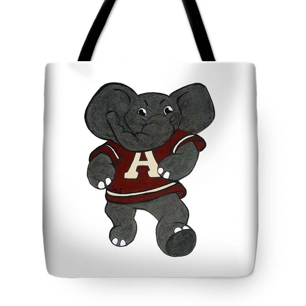 Alabama Tote Bag featuring the painting Alabama Roll Tide by Tami Dalton
