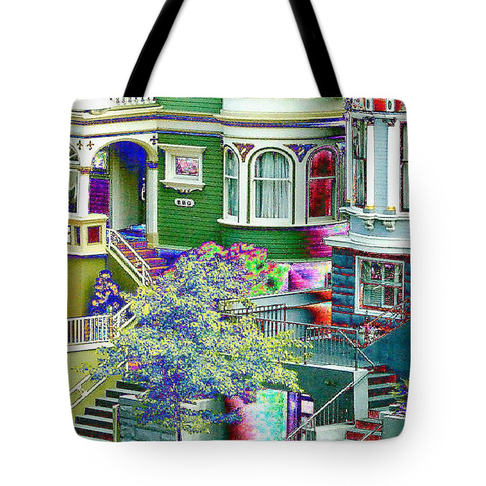 Home Tote Bag featuring the photograph Alamo Park View by Tom Kelly