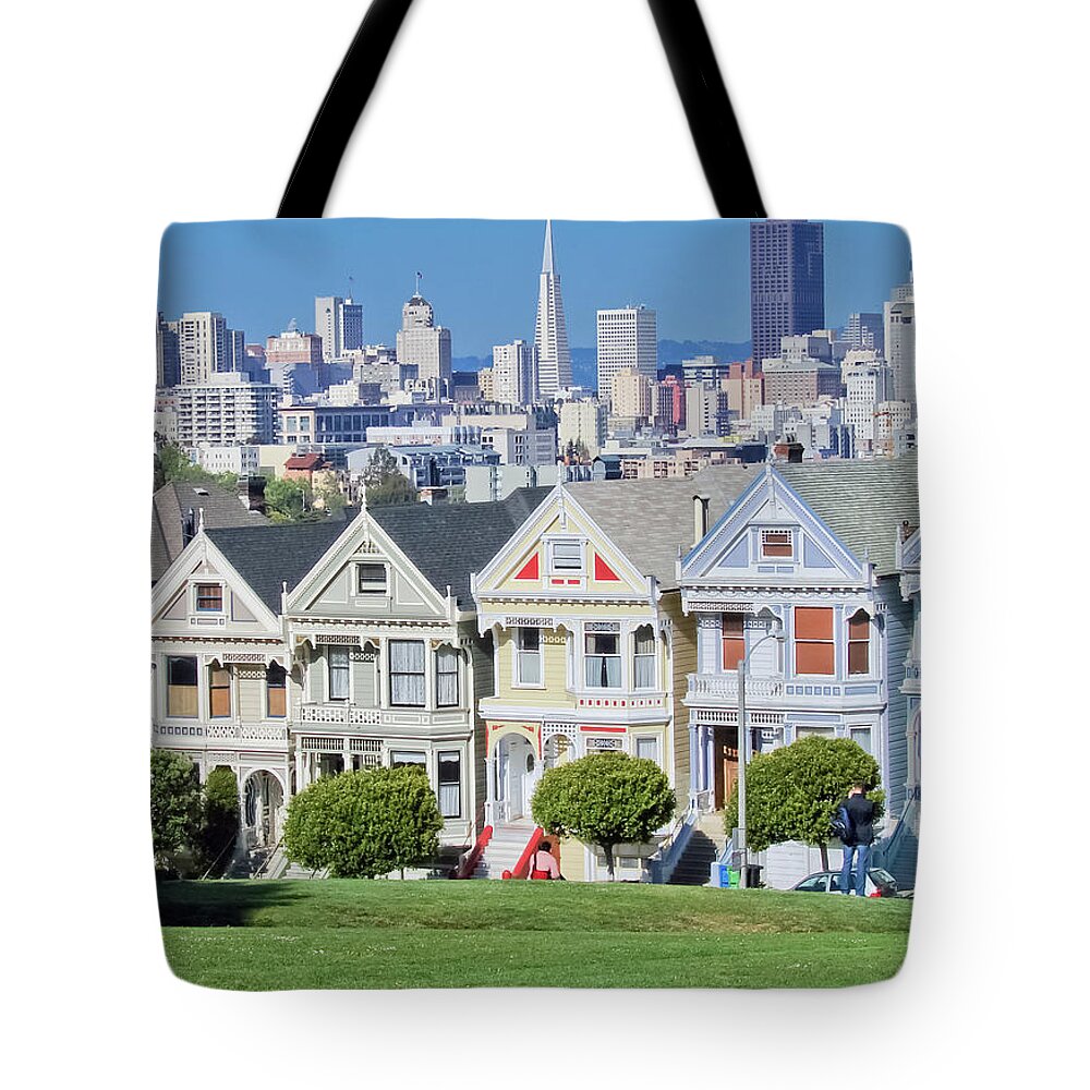 Pacific Heights Tote Bag featuring the photograph Alamo Square by Matthew Bamberg