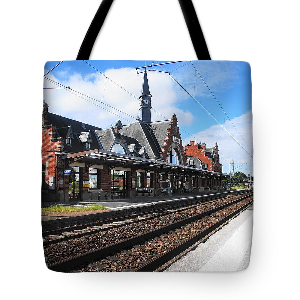 Historic Tote Bag featuring the photograph Albert Train Station, France by Therese Alcorn