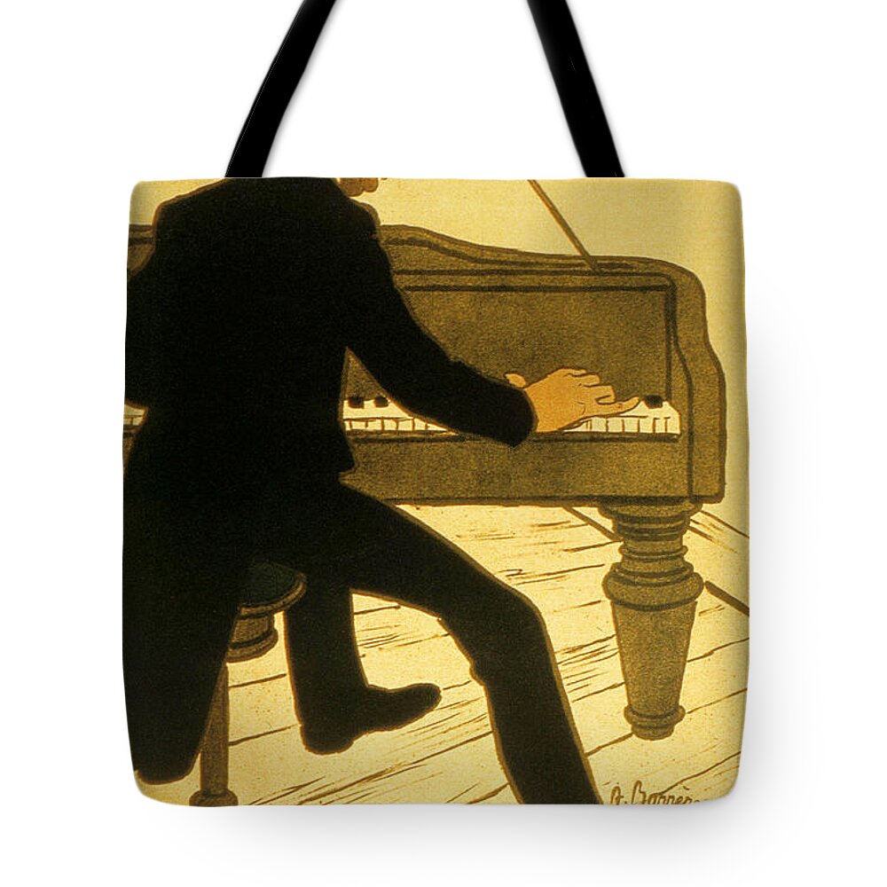 Piano Tote Bag featuring the drawing Alcazar d ete by French School