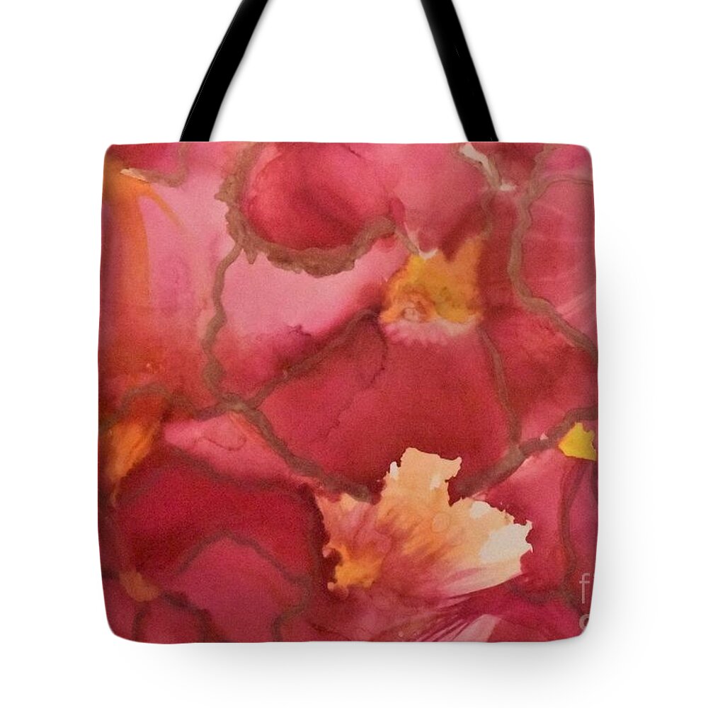 Alcohol Tote Bag featuring the painting Alcohol Ink - 02 by Monika Shepherdson