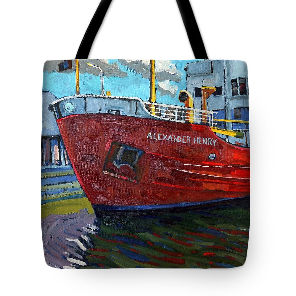 Alexander Tote Bag featuring the painting Alexander Henry by Phil Chadwick