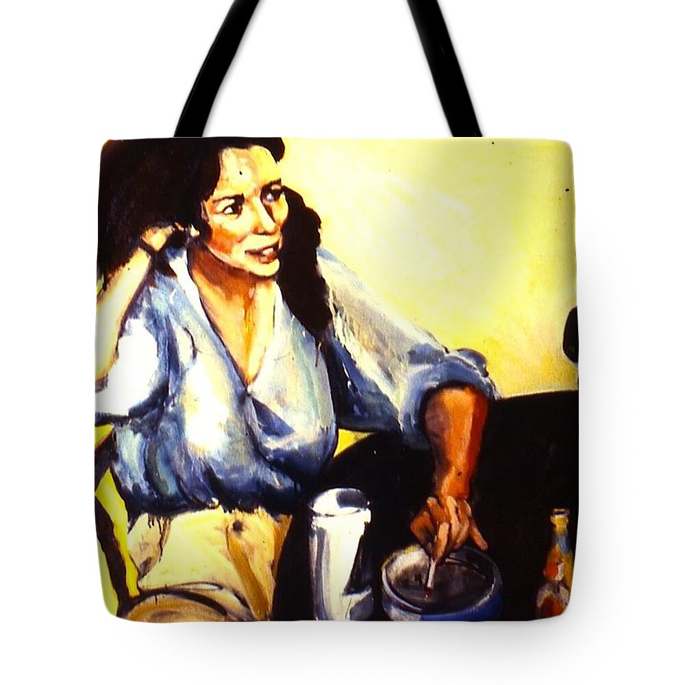 Aliet Tote Bag featuring the painting Aliet by Les Leffingwell