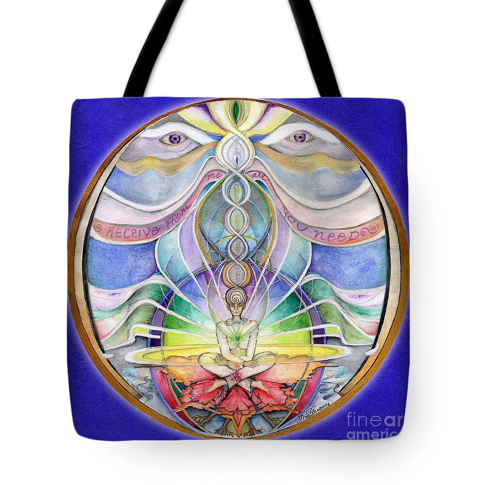 Mandala Tote Bag featuring the painting Alignment Mandala by Jo Thomas Blaine