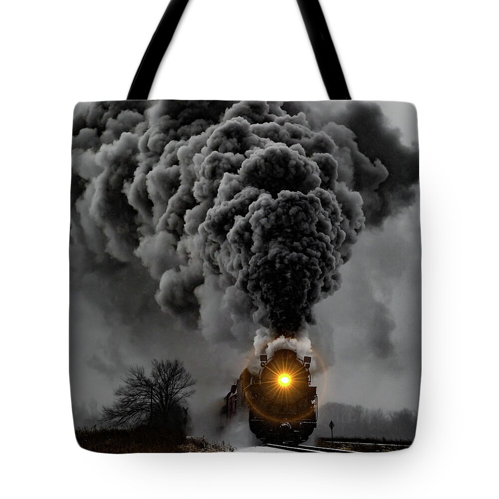 Polar Express Tote Bag featuring the photograph All Aboard the Polar Express by Joe Holley
