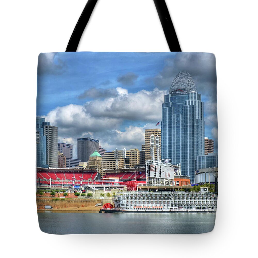 Cincinnati Tote Bag featuring the photograph All American City by Mel Steinhauer