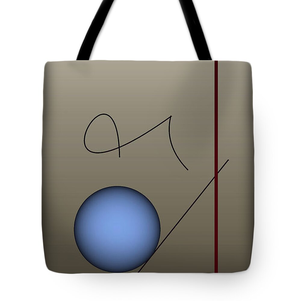 Abstract Tote Bag featuring the digital art All Downhill From Here by John Krakora