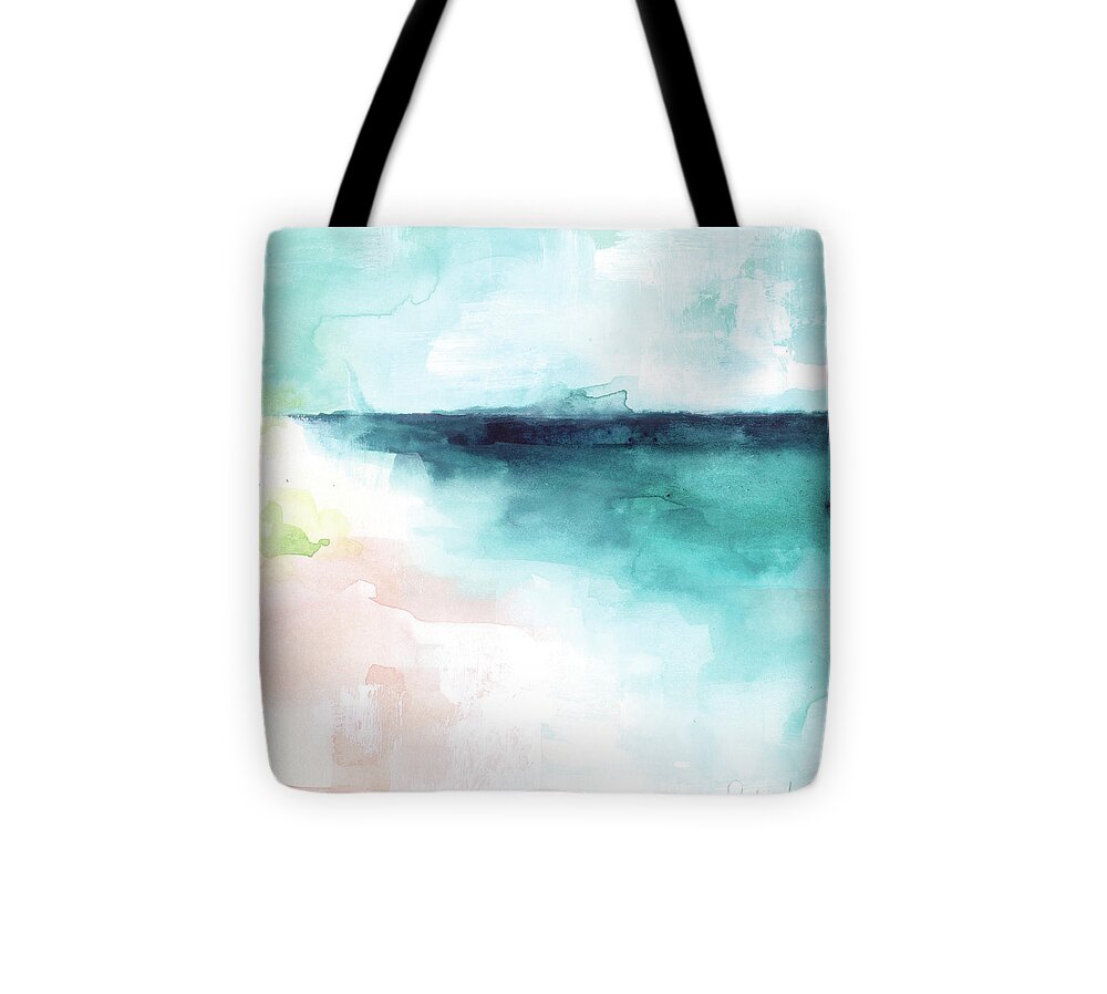 Beach Tote Bag featuring the painting All is Calm by Stephie Jones