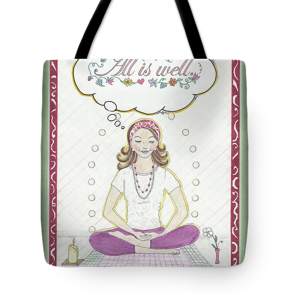 All Is Well Tote Bag featuring the mixed media All Is Well by Stephanie Hessler
