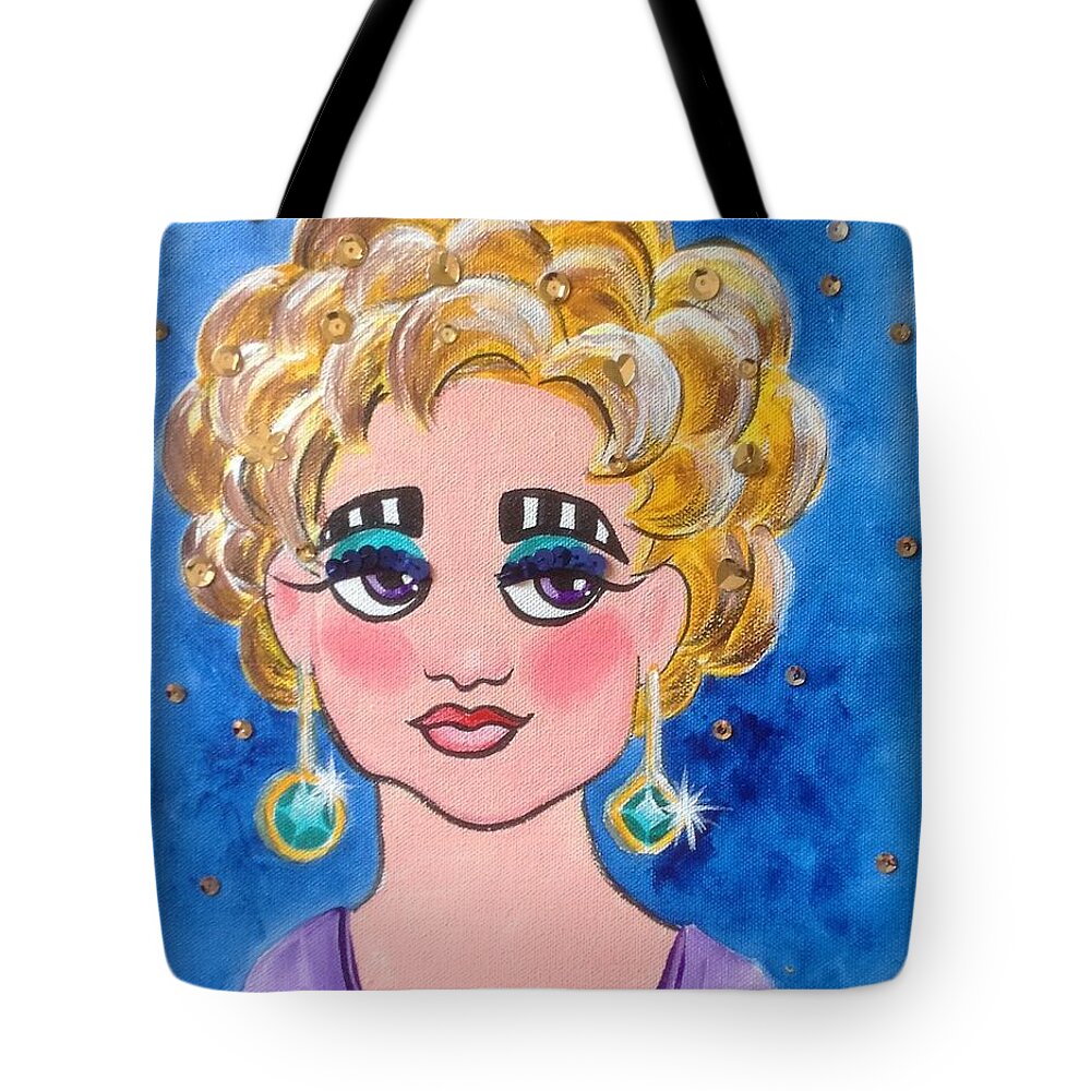 Blonchd Tote Bag featuring the painting All that Glitters by Marilyn Jacobson